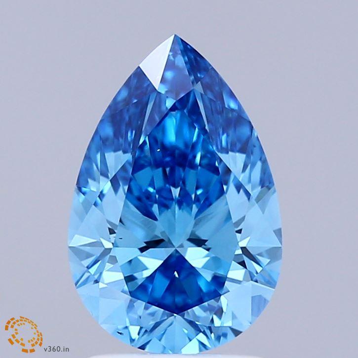 2.02 Ct. Fancy Vivid Blue Pear Lab Grown Diamond
