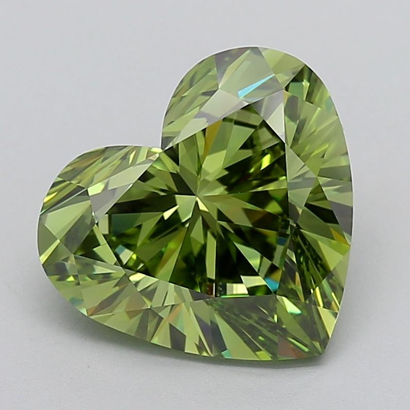 5.25 Ct. Fancy Vivid  Green Heart Lab Grown Diamond