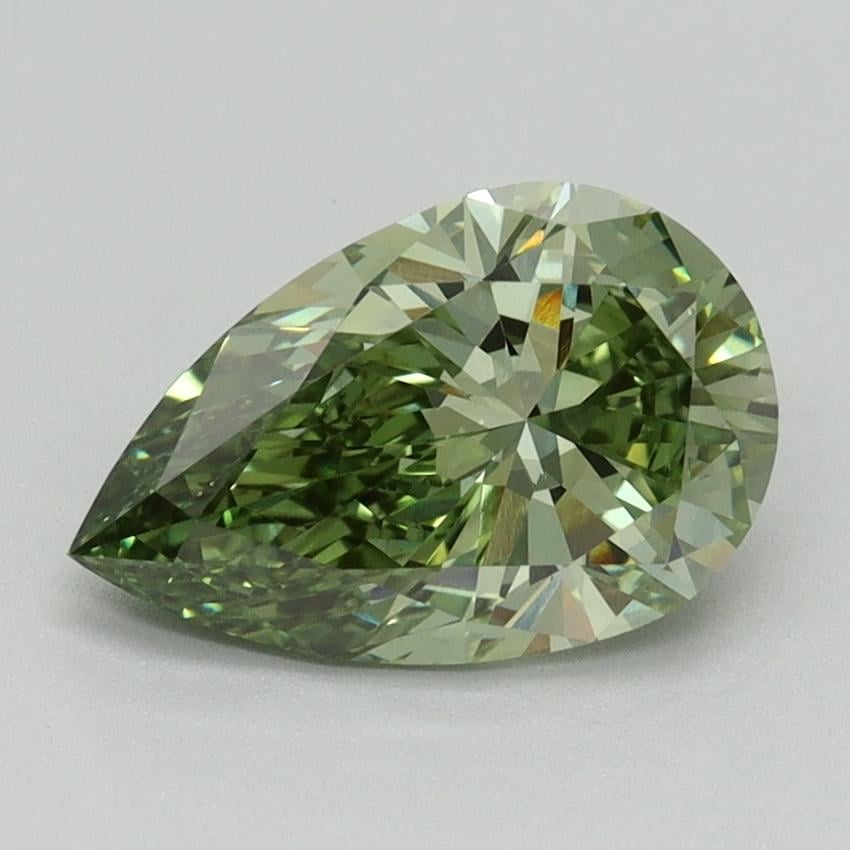 1.59 Ct. Fancy Vivid Green Pear Lab Grown Diamond