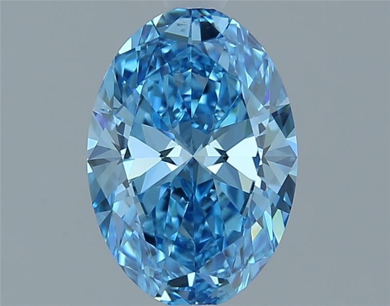 1.01 Ct. Fancy Vivid Blue Oval Lab Grown Diamond