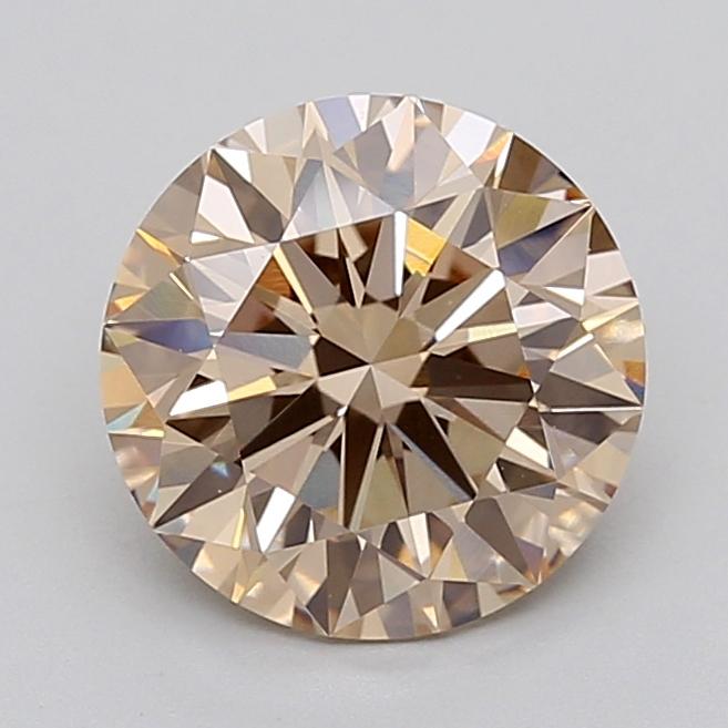 3.02 Ct. Light  Brown Round Lab Grown Diamond