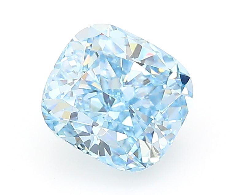 1.08 Ct. Fancy Vivid Blue Cushion Lab Grown Diamond