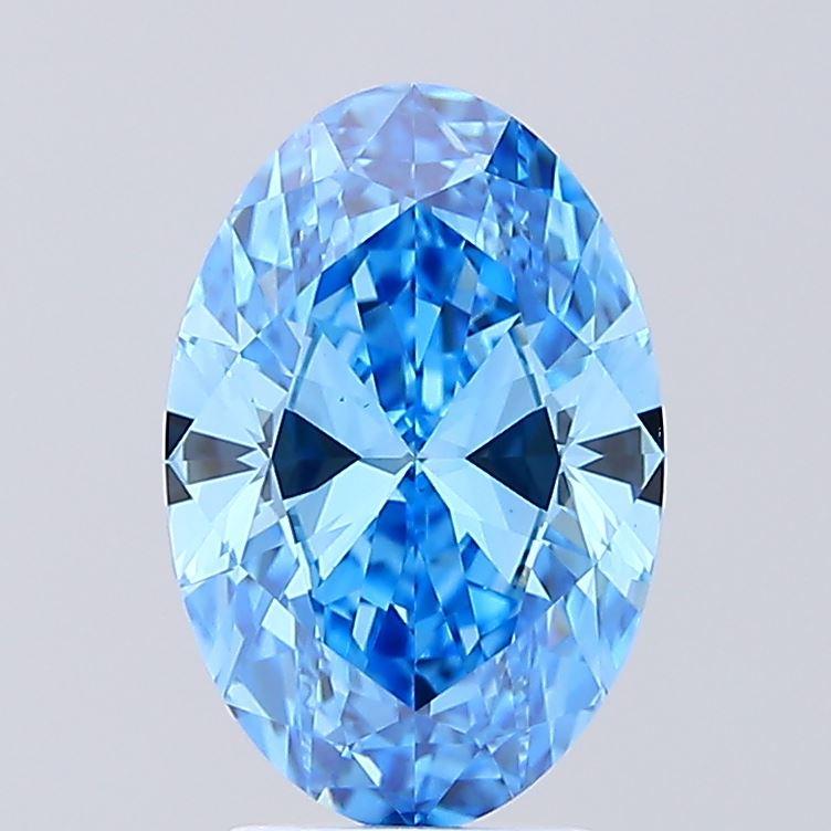 2.75 Ct. Fancy Vivid Blue Oval Lab Grown Diamond