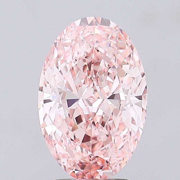 3.01 Ct. Fancy Vivid Pink Oval Lab Grown Diamond