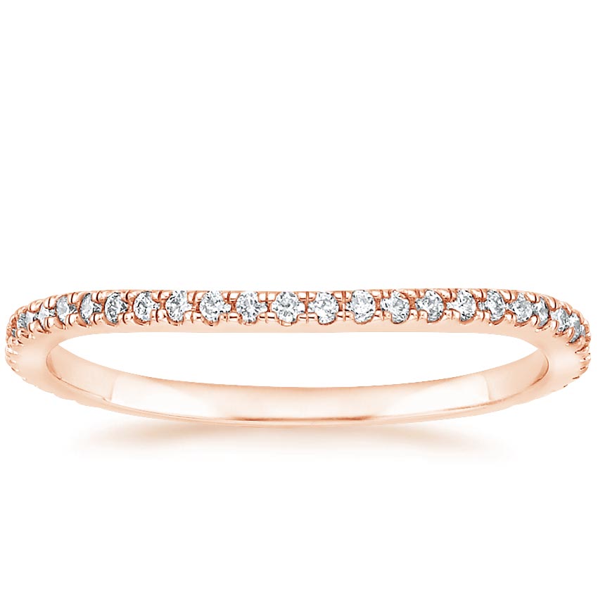 14K Rose Gold Fortuna Contoured Diamond Ring, large top view
