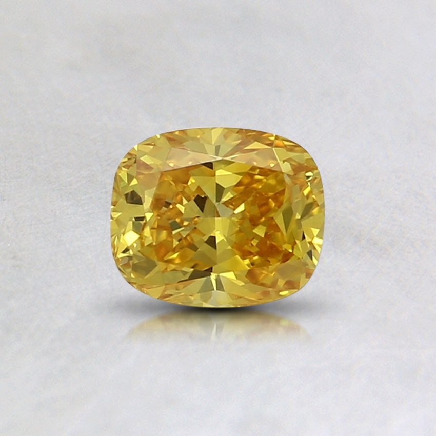 0.43 Ct. Fancy Vivid Yellow Cushion Lab Grown Diamond