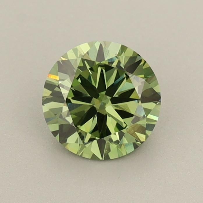 0.69 Ct. Fancy Vivid  Green Round Lab Grown Diamond