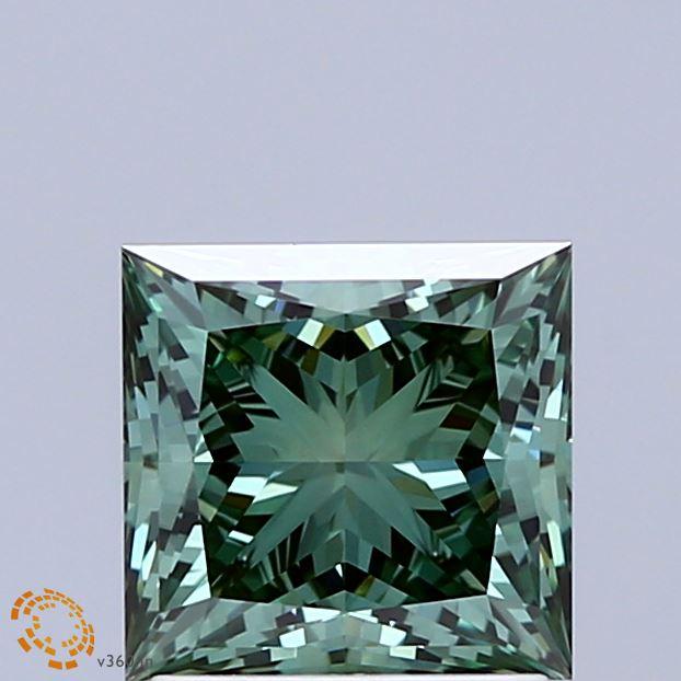 1.77 Ct. Fancy Vivid Green Princess Lab Grown Diamond