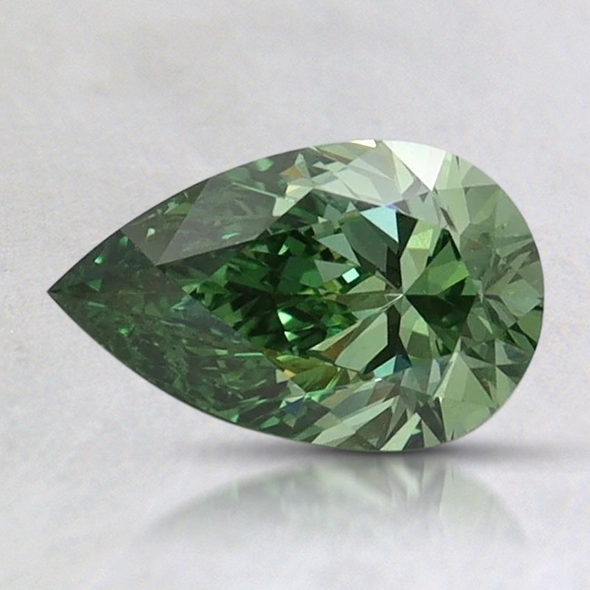 0.90 Ct. Fancy Vivid Green Pear Lab Grown Diamond