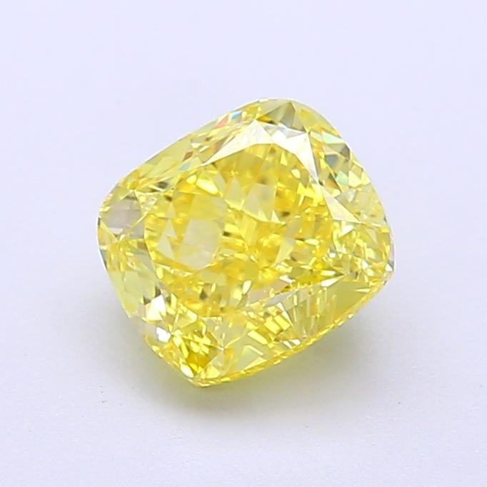 1.52 Ct. Fancy Vivid  Yellow Cushion Lab Grown Diamond