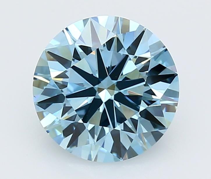 3.02 Ct. Fancy Vivid  Blue Round Lab Grown Diamond
