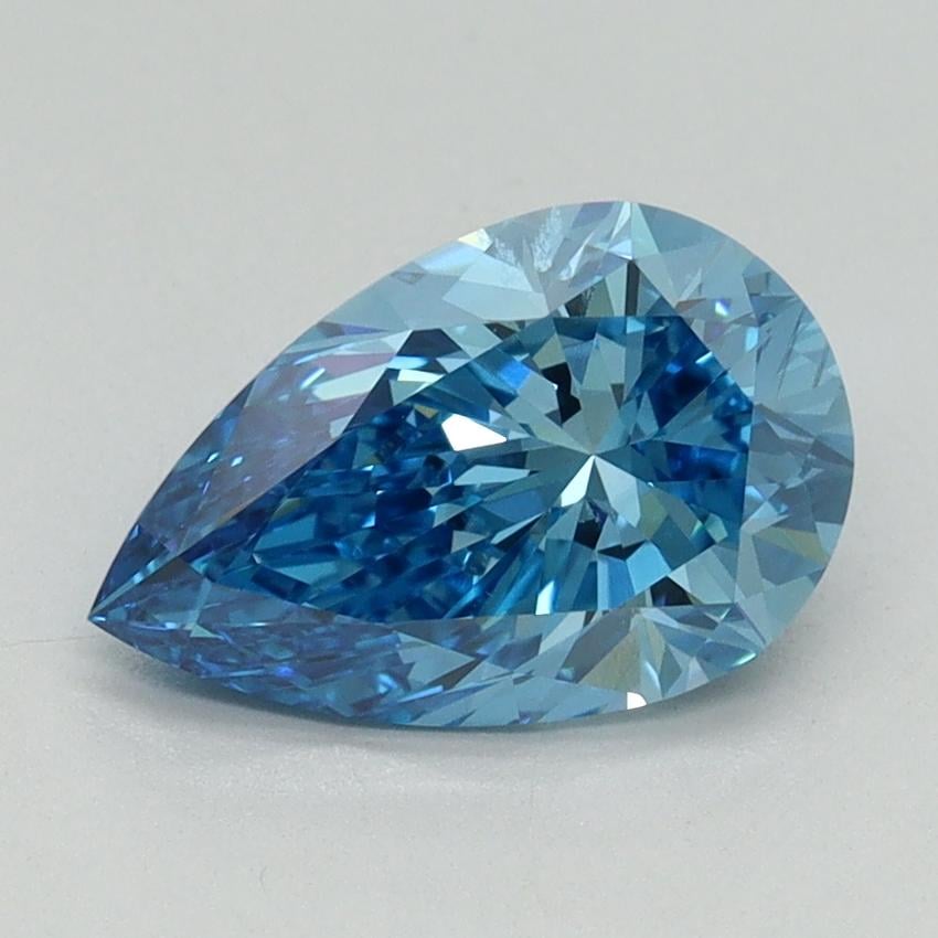1.58 Ct. Fancy Vivid Blue Pear Lab Grown Diamond