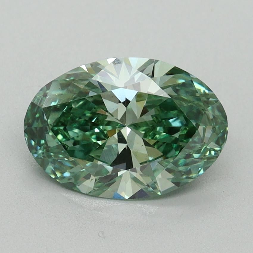 1.62 Ct. Fancy Vivid Green Oval Lab Grown Diamond