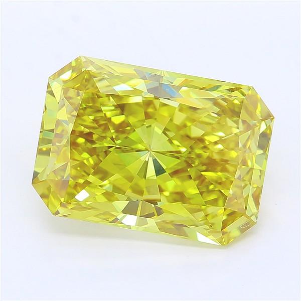 7.23 Ct. Fancy Vivid Yellow Radiant Lab Grown Diamond