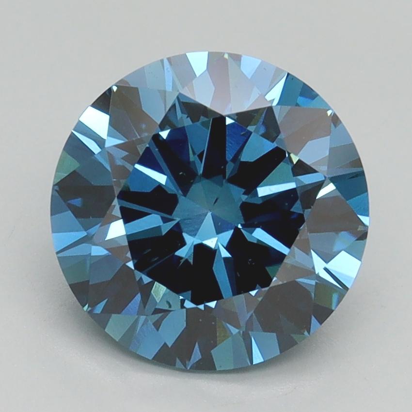 2.50 Ct. Fancy Vivid Blue Round Lab Grown Diamond
