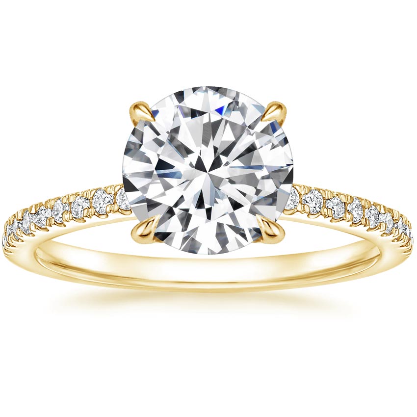 18K Yellow Gold Petite Demi Diamond Ring (1/5 ct. tw.), large top view