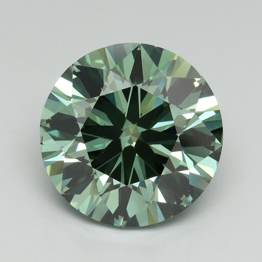 5.98 Ct. Fancy Vivid Green Round Lab Grown Diamond