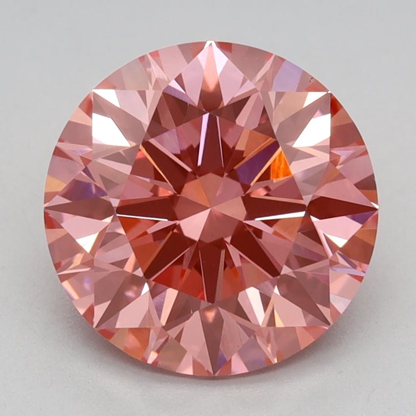 2.20 Ct. Fancy Vivid Pink Round Lab Grown Diamond