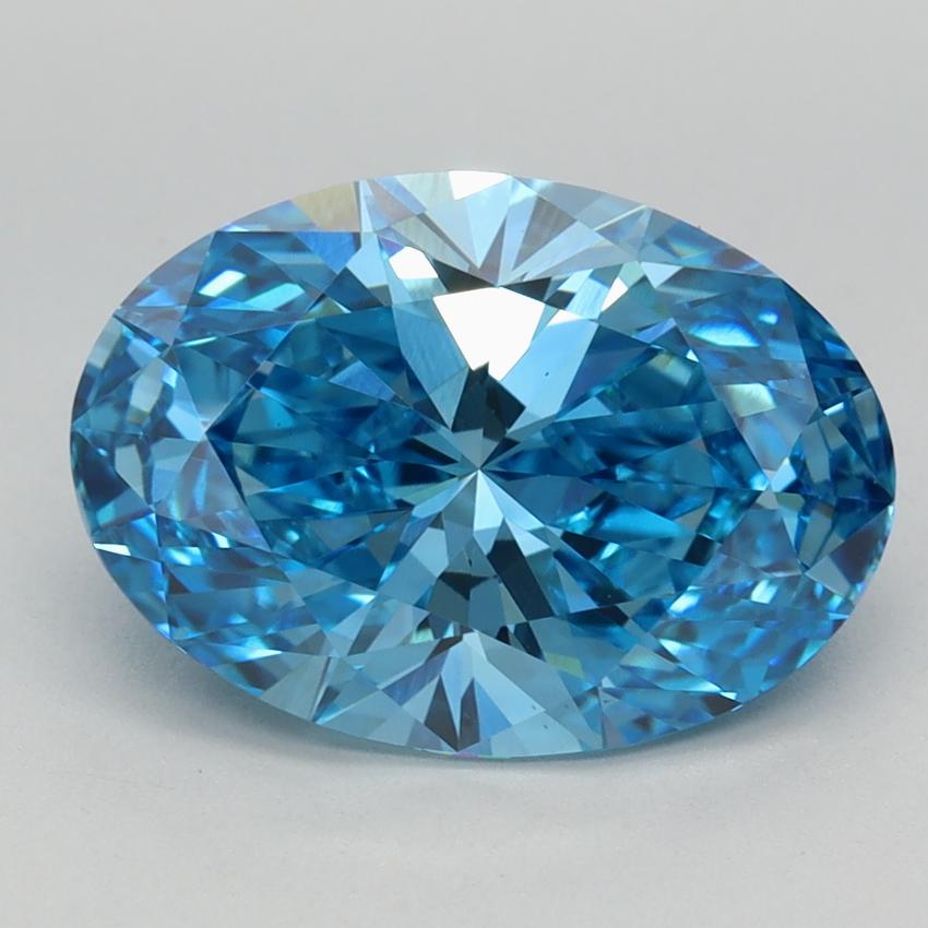 3.15 Ct. Fancy Vivid Blue Oval Lab Grown Diamond
