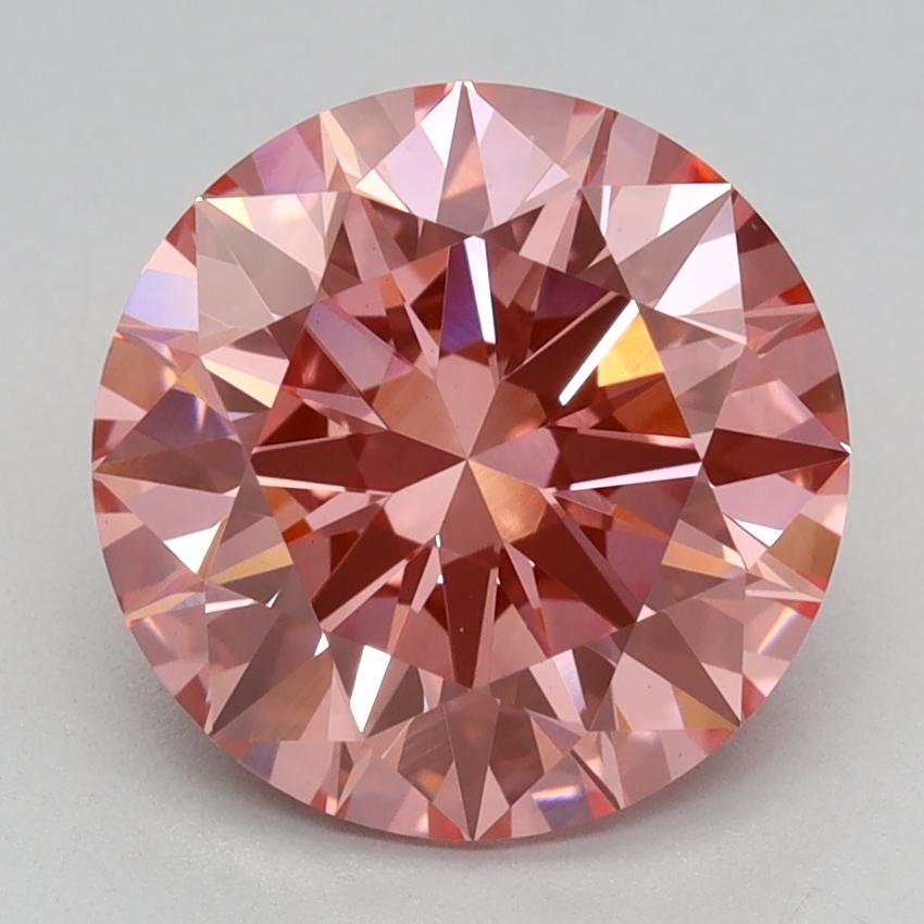 2.51 Ct. Fancy Vivid Pink Round Lab Grown Diamond