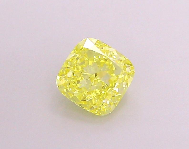 1.19 Ct. Fancy Vivid Yellow Cushion Lab Grown Diamond