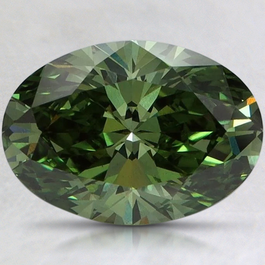 2.07 Ct. Fancy Vivid Green Oval Lab Grown Diamond