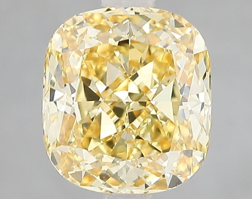 3.10 Ct. Fancy Vivid Yellow Cushion Lab Grown Diamond