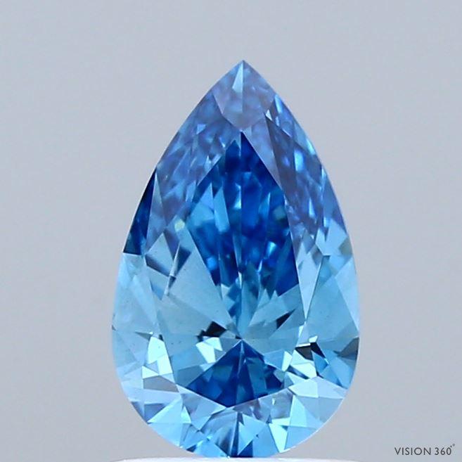 0.99 Ct. Fancy Vivid Blue Pear Lab Grown Diamond