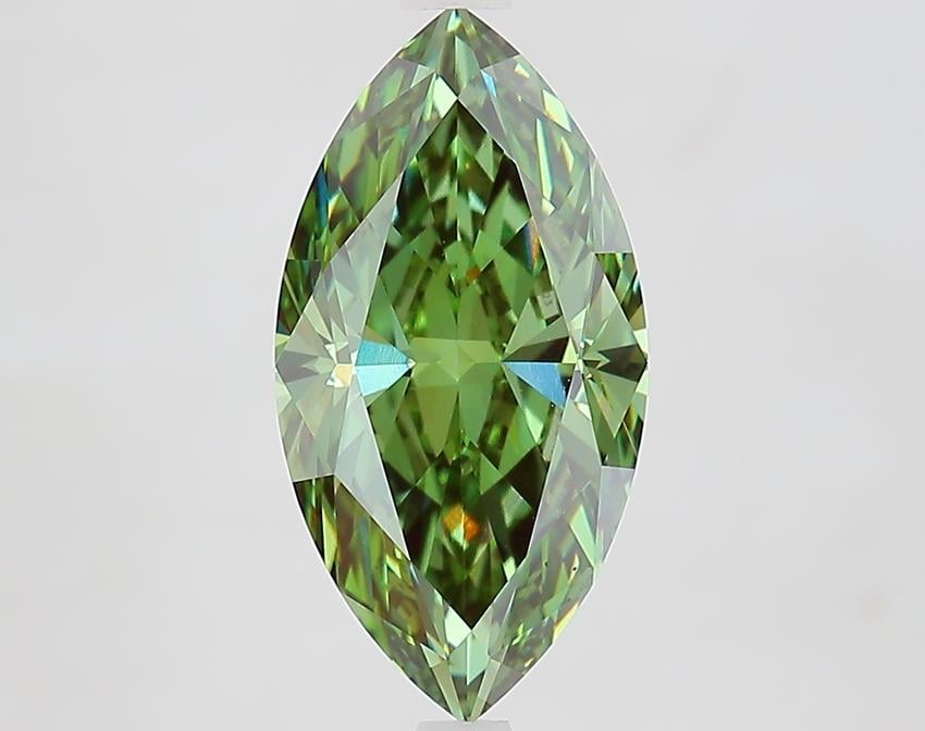 3.00 Ct. Fancy Vivid Green Marquise Lab Grown Diamond