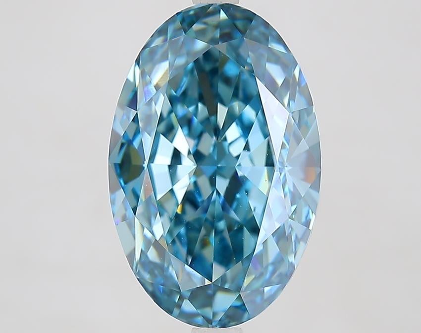 6.71 Ct. Fancy Vivid Blue Oval Lab Grown Diamond