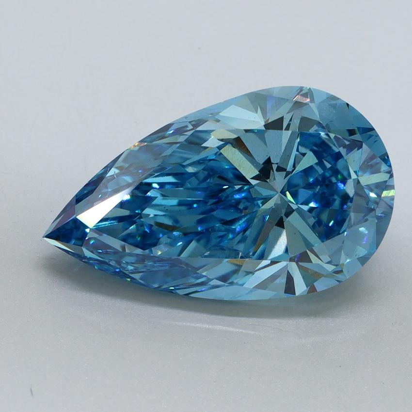 5.01 Ct. Fancy Vivid Malibu Blue Pear Lab Grown Diamond