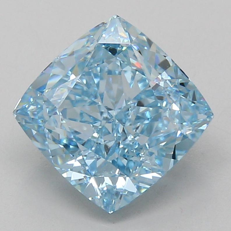 5.07 Ct. Fancy Vivid Blue Cushion Lab Grown Diamond