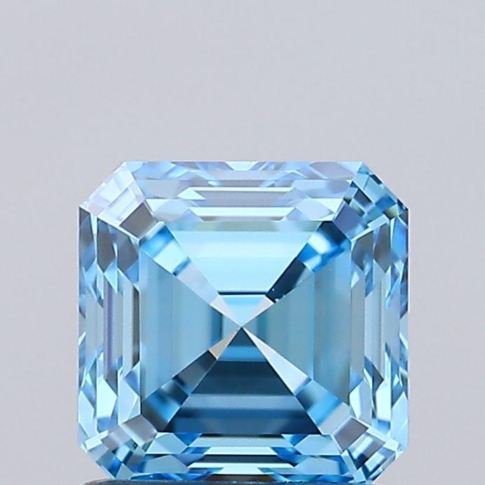 1.01 Ct. Fancy Vivid Blue Asscher Lab Grown Diamond