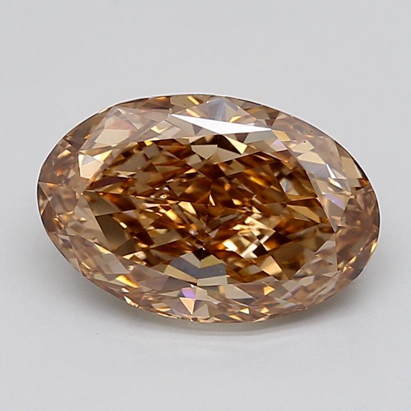 4.04 Ct. Light  Brown Oval Lab Grown Diamond