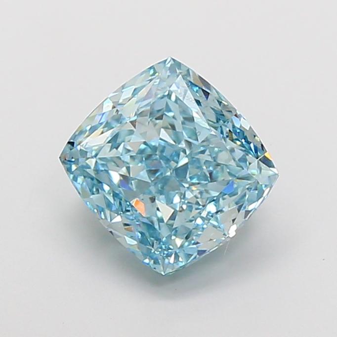 4.00 Ct. Fancy Vivid Blue Cushion Lab Grown Diamond