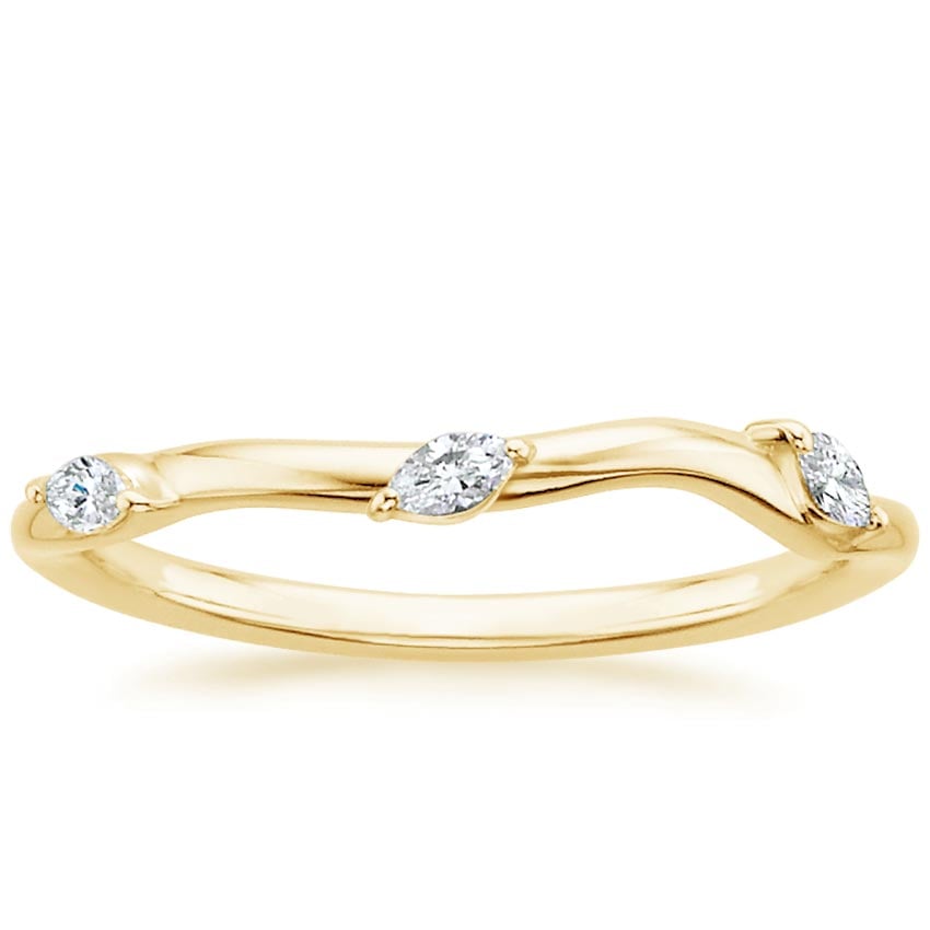 18K Yellow Gold Willow Contoured Diamond Ring (1/10 ct. tw.), large top view