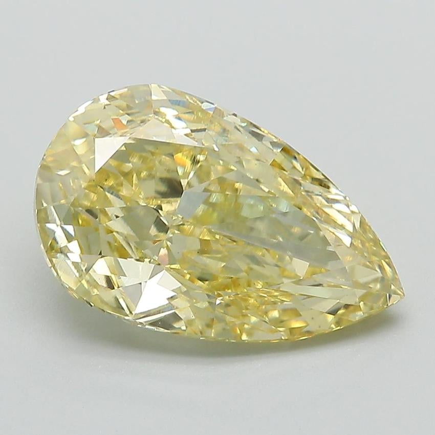 4.23 Ct. Fancy Vivid Yellow Pear Lab Grown Diamond