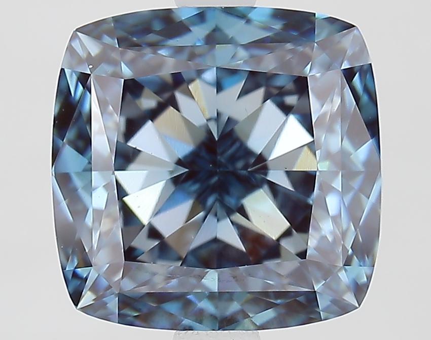 3.68 Ct. Fancy Intense Blue Cushion Lab Grown Diamond