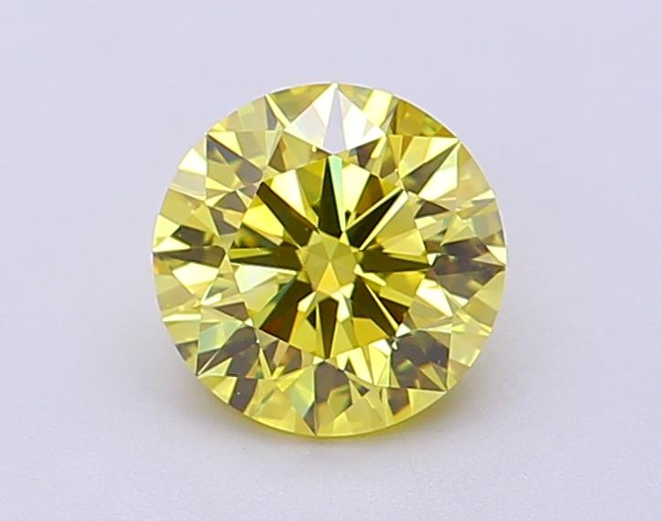 1.11 Ct. Fancy Vivid Yellow Round Lab Grown Diamond