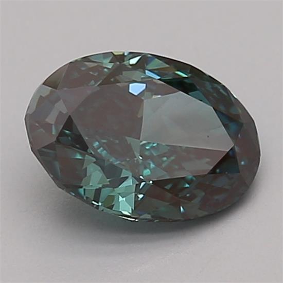 1.00 Ct. Fancy Deep Bluish Green Oval Lab Grown Diamond