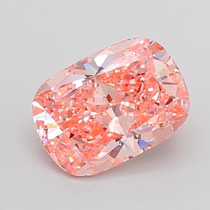 6.57 Ct. Fancy Vivid Pink Cushion Lab Grown Diamond