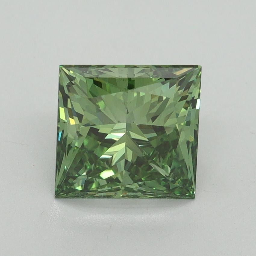 2.03 Ct. Fancy Vivid Green Princess Lab Grown Diamond