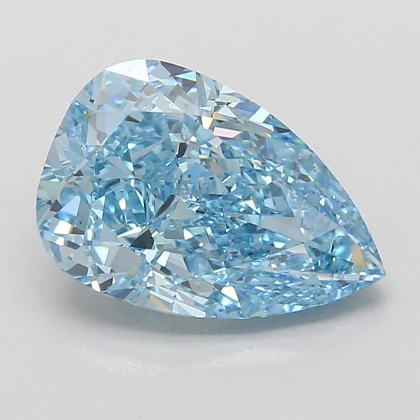 4.21 Ct. Fancy Vivid Blue Pear Lab Grown Diamond