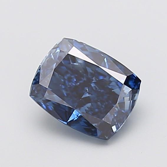 1.37 Ct. Fancy Vivid  Blue Cushion Lab Grown Diamond
