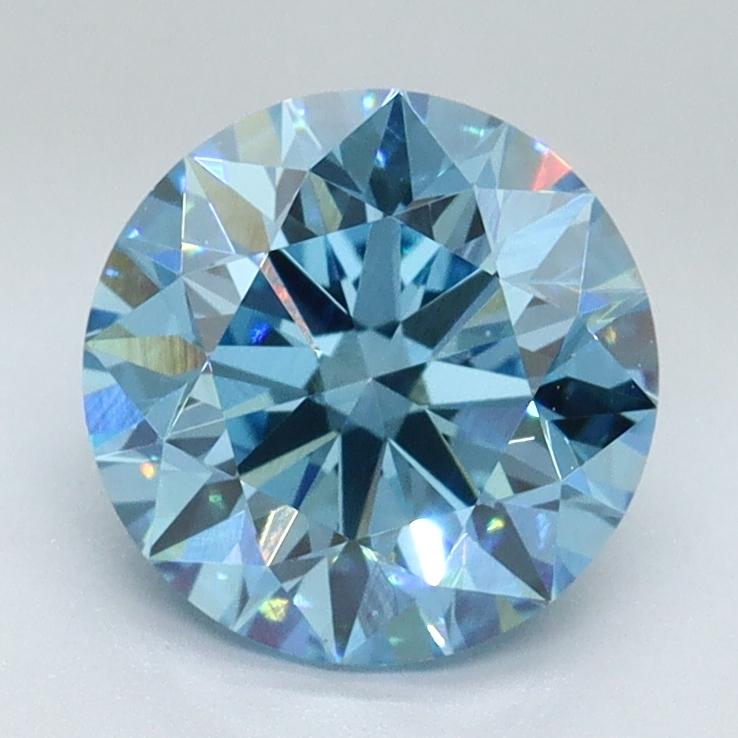 1.73 Ct. Fancy Vivid Blue Round Lab Grown Diamond