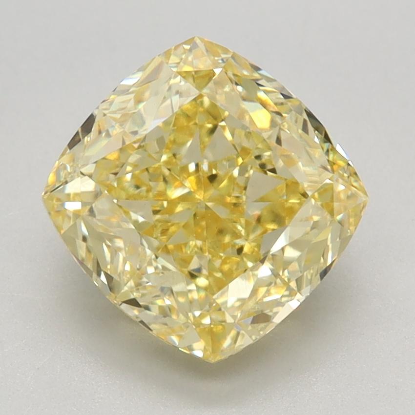 2.46 Ct. Fancy Vivid Yellow Cushion Lab Grown Diamond