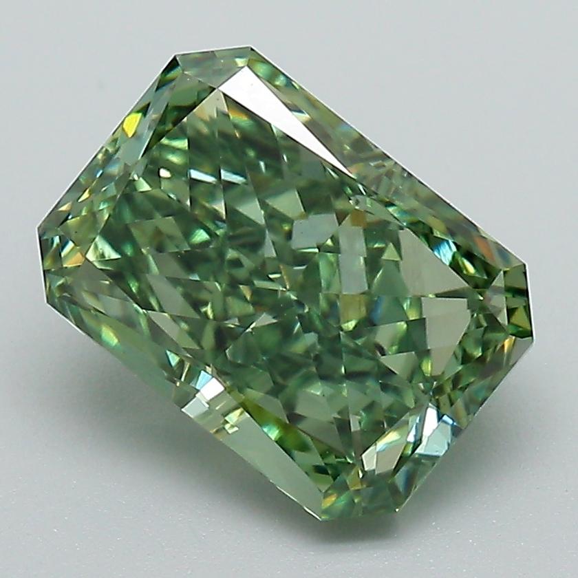 2.75 Ct. Fancy Vivid Green Radiant Lab Grown Diamond