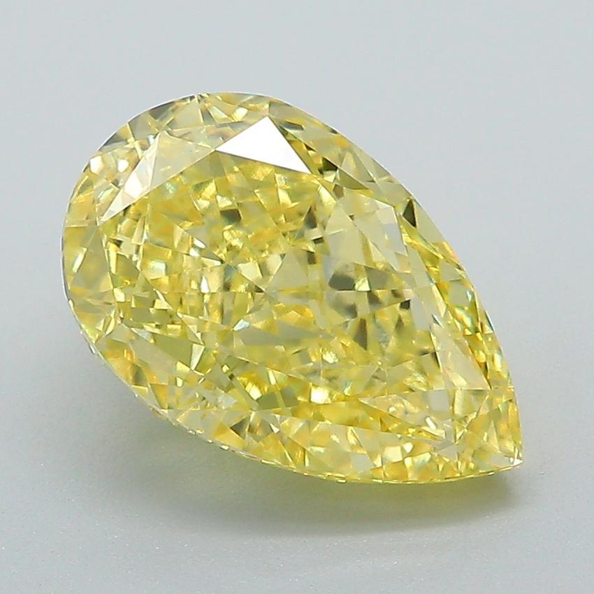 3.38 Ct. Fancy Vivid Yellow Pear Lab Grown Diamond
