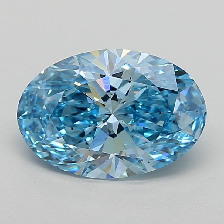 2.81 Ct. Fancy Vivid  Blue Oval Lab Grown Diamond
