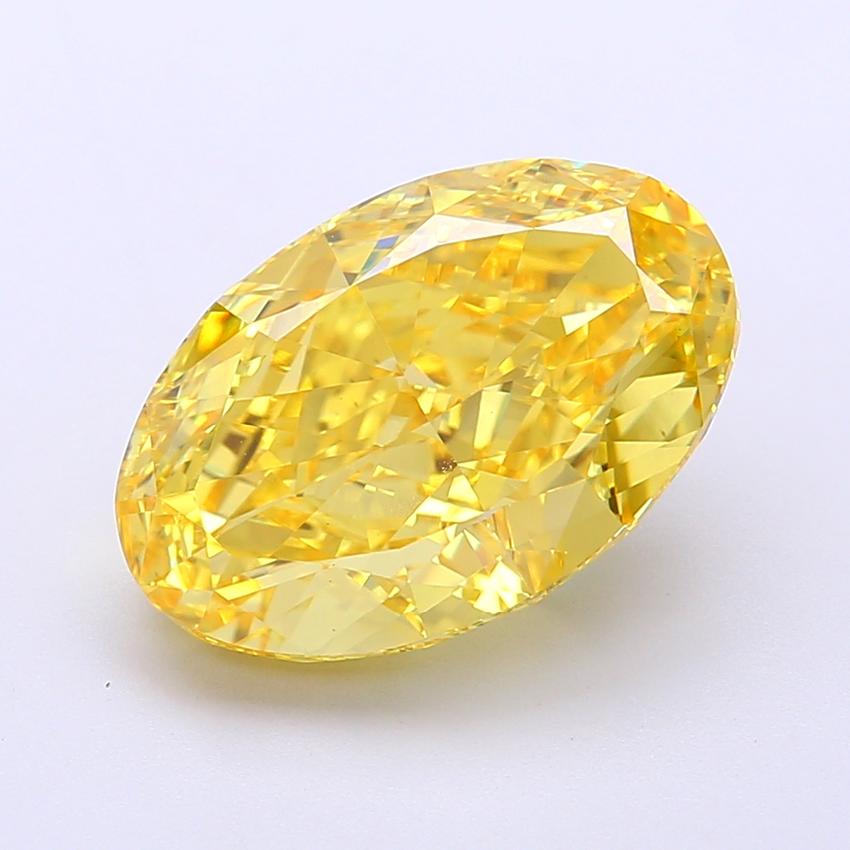 6.11 Ct. Fancy Vivid Yellow Oval Lab Grown Diamond